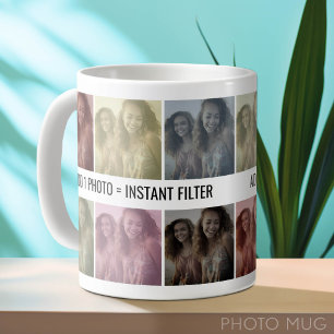 Taza De Café Colage de Fotos de Arte Pop Instantáneo con Filtro