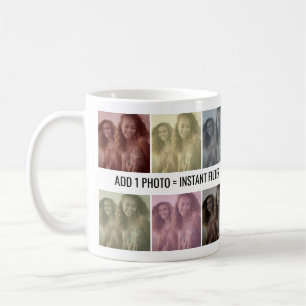 Taza De Café Colage de Fotos de Arte Pop Instantáneo con Filtro
