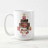 Colage de fotos de familia del árbol de Navidad al