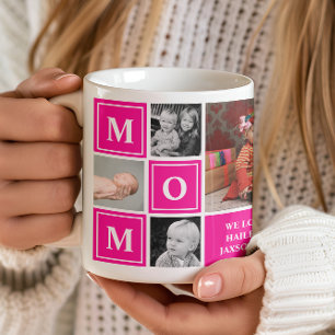 Taza De Café Colage de Fotos de Mamá Rosa Fuerte Día de la Madr
