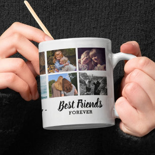Taza De Café Colage de fotos de mejores amigos para siempre