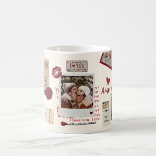 Taza De Café Colage de fotos de pareja álbum de recuerdos histo