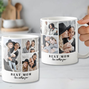 Taza De Café Colage de Fotos Familiares de Mamá