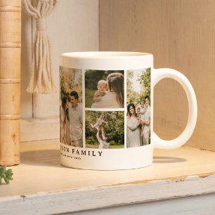 Taza De Café Colage de Fotos Familiares Personalizadas y Regalo
