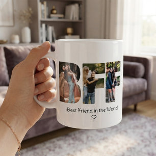 Taza De Café Colage de Fotos Modernas y Elegantes de Amigas