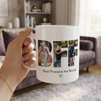 Taza De Café Colage de Fotos Modernas y Elegantes de Amigas