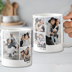 Taza De Café Colage de Fotos Personalizadas para Papá