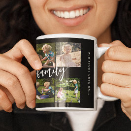 Taza De Café Colaje de 10 fotos personalizadas con texto famili