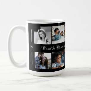 Taza De Café Colaje de 10 fotos personalizadas con tu texto fam