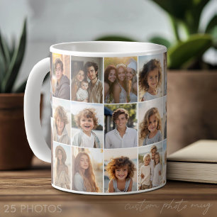 Taza De Café Colaje de 25 fotos - Cuadrícula minimalista modern