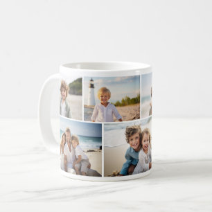Taza De Café Colaje de 7 Fotos Simple - Cuadrícula Moderna Mini
