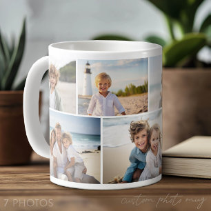Taza De Café Colaje de 7 Fotos Simple - Cuadrícula Moderna Mini