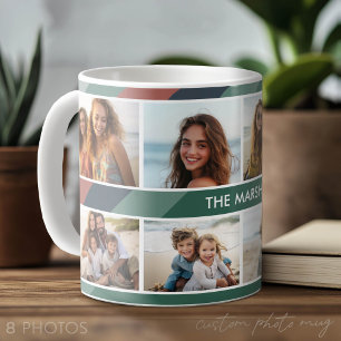 Taza De Café Colaje de 8 fotos - Raya Retro