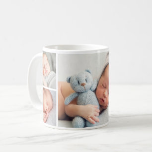 Taza De Café Colaje de Fotos de Bebé Niño Recién Nacido