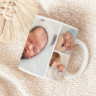 Taza De Café Colaje de Fotos de Bebé Niño Recién Nacido