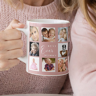 Taza De Café Colaje de fotos de madre mamá rosa polvoriento ros