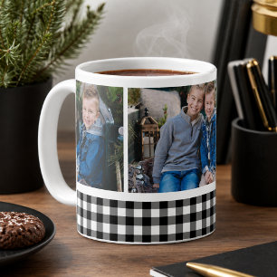 Taza De Café Colaje de Fotos Navideñas de Cuadro de Búfalo Negr