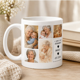 Taza De Café Colaje de Fotos Personalizado de Abuela Día de l