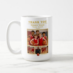Taza De Café Colaje del equipo del entrenador de baloncesto 4 f