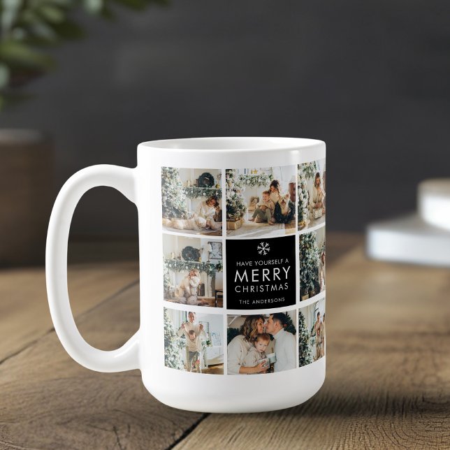 Taza De Café Colaje moderno “Feliz Navidad” Multi Foto | (Subido por el creador)