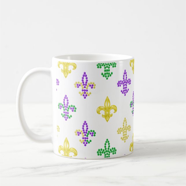 Taza De Café Colas de flores de lisa - Café blanco (Izquierda)