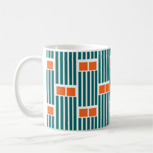 Taza De Café Colas y líneas verde azuladas de café