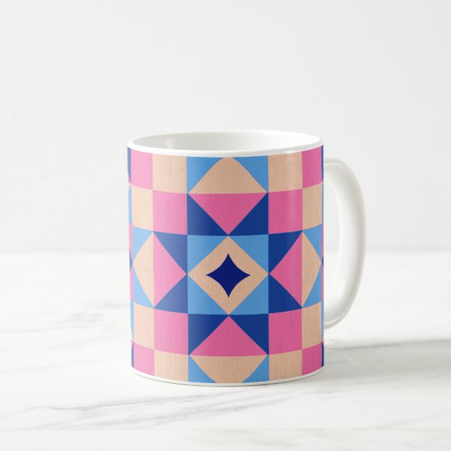Taza De Café Colcha de bloque de estrellas modernas (Anverso derecho)