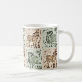 Taza De Café Colcha de burro y oveja con estampado en bloque - 