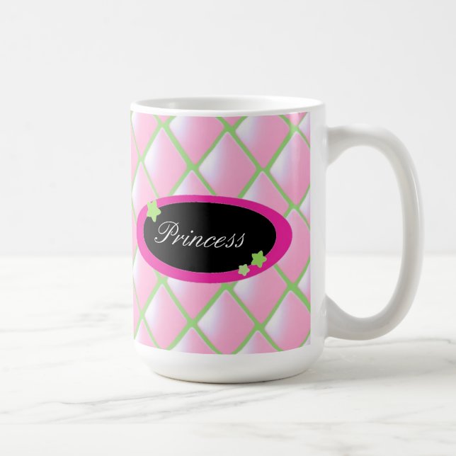 Taza De Café Colcha de Diamantes Rosados - Princesa (Derecha)