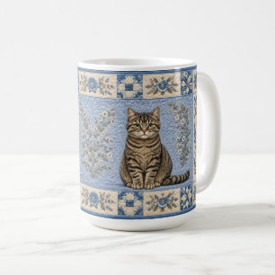 Taza De Café Colcha de gato atigrado gris