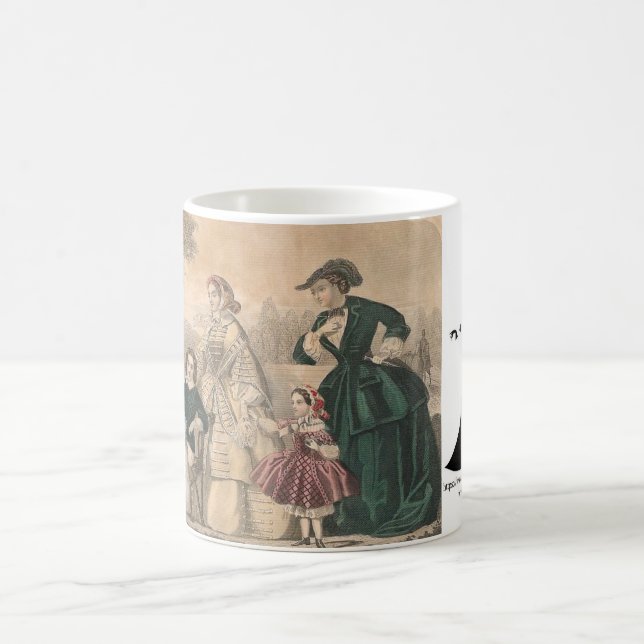 Taza De Café Colchones de ropa de Godey de 1858 (Centro)