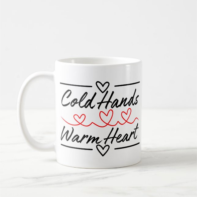 Taza De Café Cold Hands Cálido Corazón - Terapia de masaje / En (Izquierda)