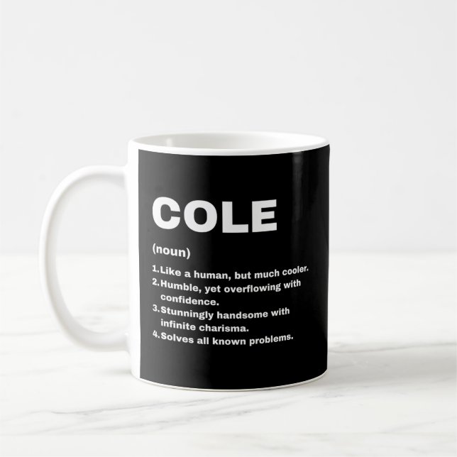 Taza De Café Cole definición de nombre personalizado (Izquierda)