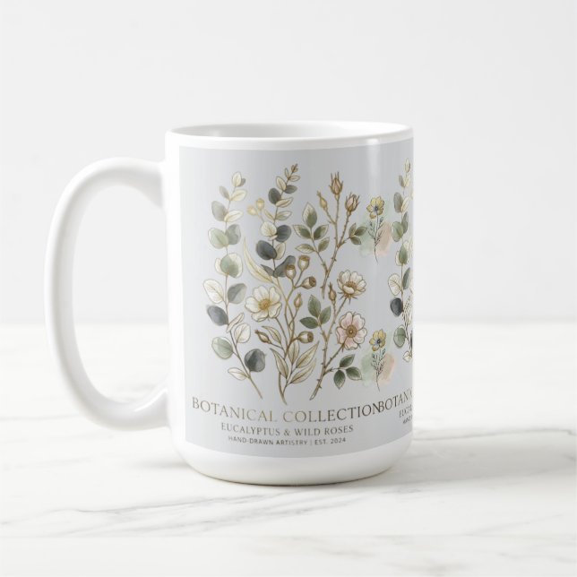 Taza De Café Colección Botánica Etérea de Oro y Salvia (Izquierda)