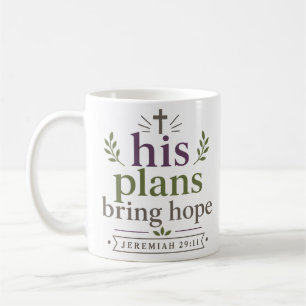 Taza De Café Colección de Citas Cristianas Sus Planes Traen Esp