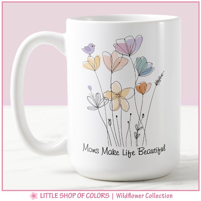Taza De Café Colección de flores silvestres Floral Mamá (Subido por el creador)