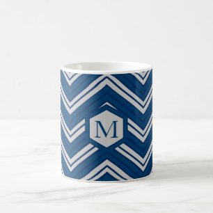 Taza De Café Colección de geometría azul