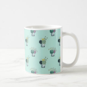 Taza De Café Colección de la felicidad de plantas   Suculentos