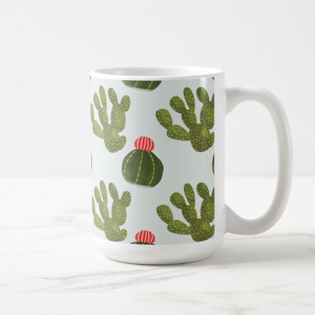 Taza De Café Colección de Llamarama | Patrón de cactus de corte (Derecha)
