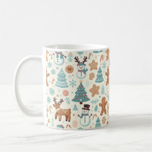 Taza De Café Colección de patrones de alegría de vacaciones
