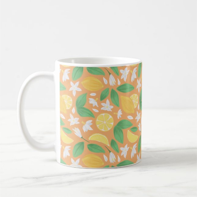 Taza De Café Colección de patrones de cesta de fruta - limón (Izquierda)