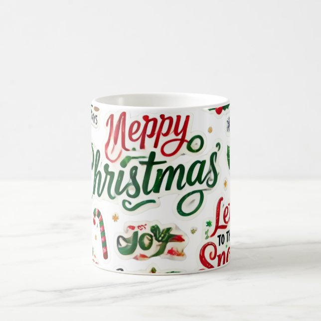 Taza De Café Colección de pegatinas navideñas festivas - H capr (Centro)