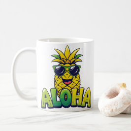 Taza De Café Colección de piña de Aloha Mug de café Verde azula