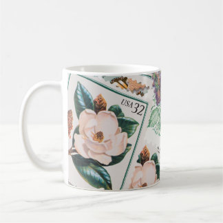 Taza De Café colección de sellos de flores de bonito