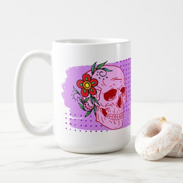Taza De Café Colección de sellos de Halloween "fiesta fantasma" (Con donut)