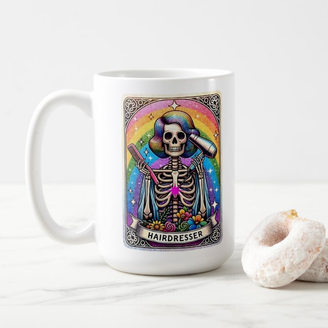 Taza De Café Colección de tarjetas Tarot de Hairdresser (Con donut)