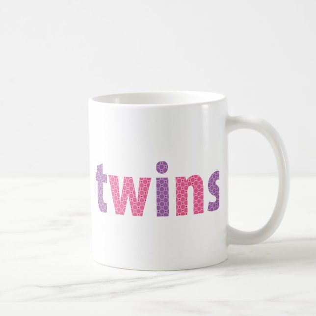 Taza De Café COLECCIÓN DE TWINS - chicas {violeta + rosa} (Derecha)