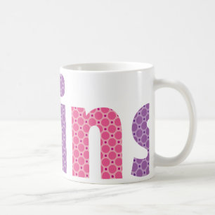 Taza De Café COLECCIÓN DE TWINS - chicas {violeta + rosa}