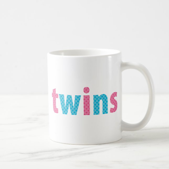 Taza De Café COLECCIÓN DE TWINS - mixto {aqua + rosa} (Derecha)