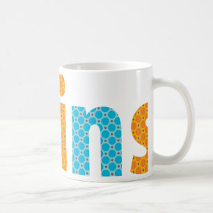 Taza De Café COLECCIÓN DE TWINS - niños {naranja + aqua}